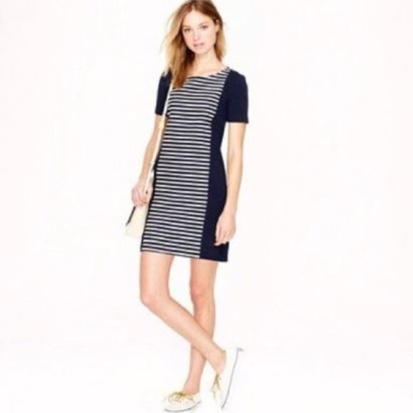 J. Crew Stripe Knit T-Shirt Dress Style A3446 - SIze 0 - Picture 1 of 8